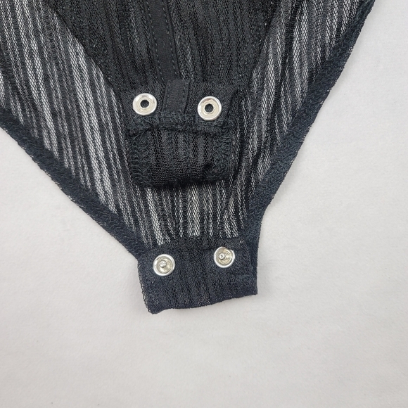 Sheer caged black adjustable strap bodysuit - Picture 3 of 6